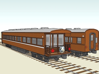 欧式<em>复古</em>火车车厢草图大师模型，火车sketchup模型