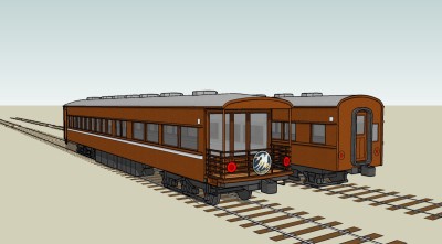 欧式复古火车车厢草图大师模型，火车sketchup模型