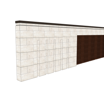 现代墙体草图大师模型，双人床SKP模型下载