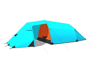 现代简约户外帐篷sketchup模型，帐篷skp模型下载