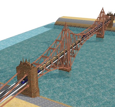 铁路桥草图大师模型设计下载，sketchup铁路桥su模型分享