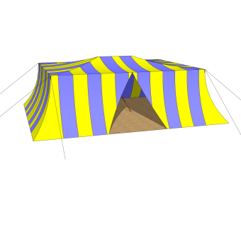 现代简约户外帐篷su模型，帐篷skb文件下载