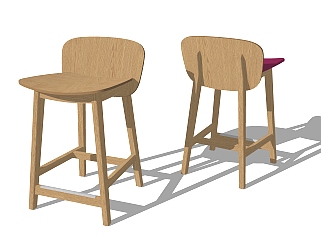 现代<em>实木单椅</em>草图大师模型，单椅sketchup模型下载
