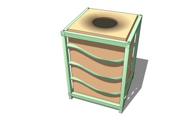 现代时尚垃圾箱草图大师模型，垃圾桶sketchup模型