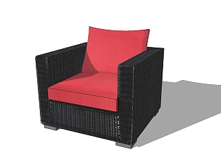现代单人藤椅沙发草图大师模型免费下载，沙发su模型...