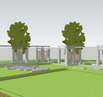 现代景观廊架草图大师模型，景观廊架su模型下载