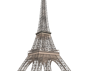 巴黎铁塔草图大师模型下载、巴黎铁塔su模型下载
