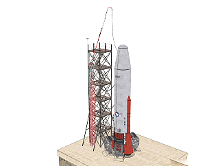 现代<em>航天</em>器火箭草图大师模型，火箭sketchup模型下载