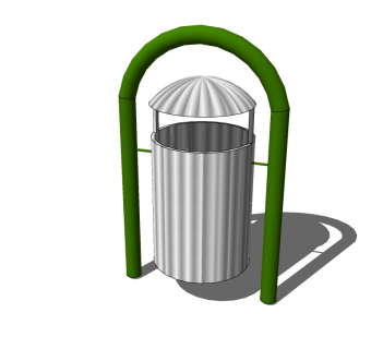 现代时尚垃圾箱草图大师模型，垃圾桶sketchup模型