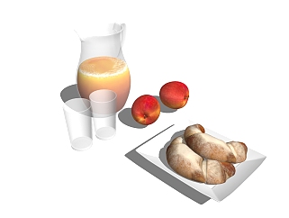 现代<em>营养</em>早餐草图大师模型，早餐sketchup模型下载
