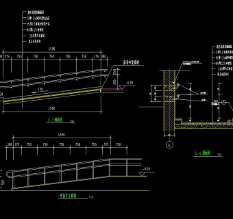 台阶坡道节点详图(无障碍，自行车坡道等)CAD图纸下载