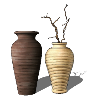 现代花瓶花卉草图大师模型，花瓶sketchup模型下载