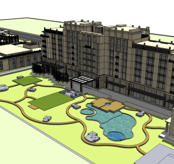 酒店草图大师模型下载、酒店su模型下载