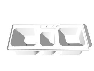 现代不锈钢水槽sketchup模型，厨具草图大师模型下载