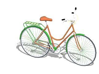 现代<em>简约</em>自行车SU模型，自行车草图大师模型下载