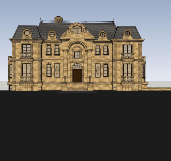 欧式别墅su模型下载、欧式别墅草图大师模型下载
