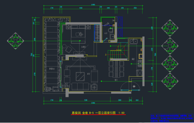 现代风格样板房CAD施工图下载、现代风格样板房dwg文件下载