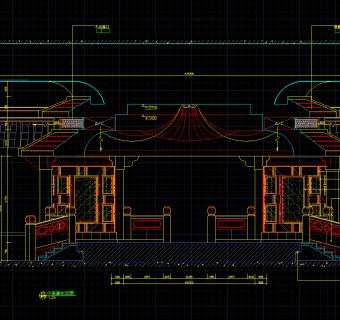 现代中餐厅CAD设计图纸，餐厅建筑设计图纸下载