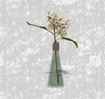 雪果插花艺草图大师模型，花瓶艺术装饰sketchup模型下载