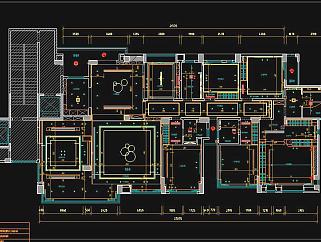新中式家装大平层施工图效果图CAD图纸，太平层CAD设计图纸下载