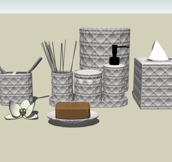 现代纸巾肥皂组合免费su模型，纸巾肥皂sketchup模型下载