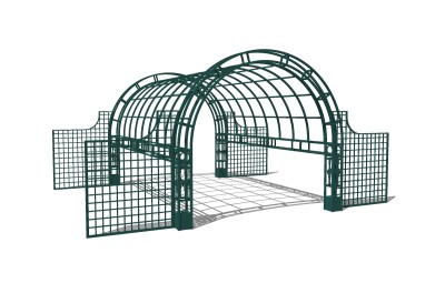 欧式铁艺廊架草图大师模型，铁艺廊架sketchup模型下载