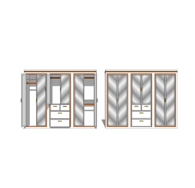 现代简约衣柜草图大师模型，储物柜SKP模型下载