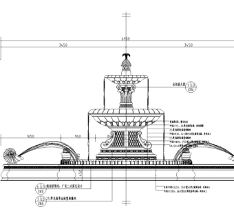 高端点状水景一施工图设计