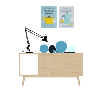 现代简约电视柜摆件组合草图大师模型，电视柜sketchup模型