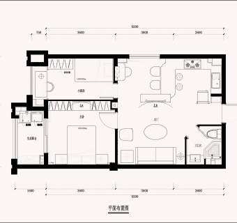 祥细家装户型图三居CAD，免费下载