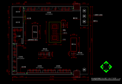 柏诗姬专柜装修施工图，CAD装修图