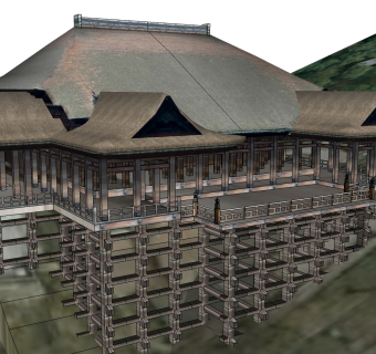 日式山地建筑草图大师模型下载、日式山地建筑su模型下载