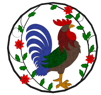 现代铁艺公鸡墙饰su模型,摆件草图大师模型下载