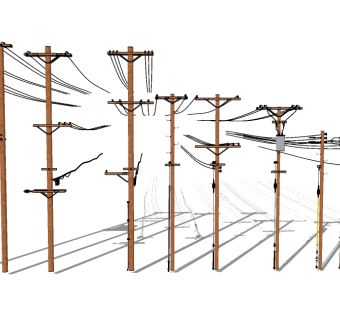 电线杆草图大师模型下载，电线杆skb模型分享