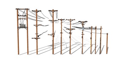 电线杆草图大师模型下载，电线杆skb模型分享