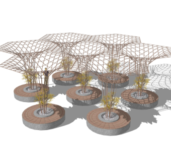 现代景观座椅sketchup模型下载