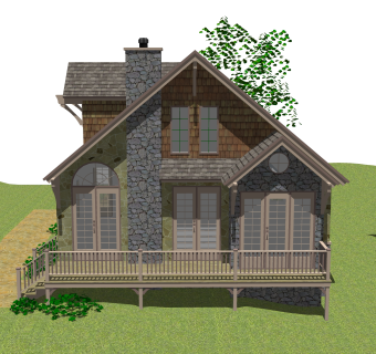 美式别墅草图大师模型，别墅SKB文件下载