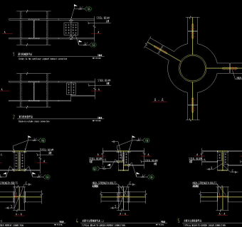 某地世博会沙特馆钢框架结构施工图，世博会沙特馆CAD图纸下载