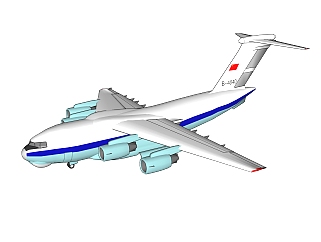 现代苏联<em>伊尔</em>76运输机草图大师模型，运输机su模型下载