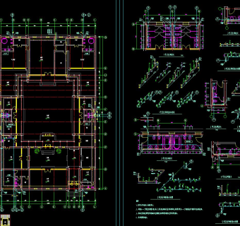 四合院给排水图施工图CAD图纸