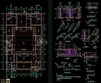 四合院给排水图施工图CAD图纸
