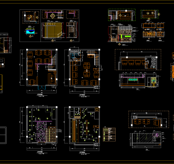 火锅店装修设计方案图纸，火锅店CAD施工图纸下载