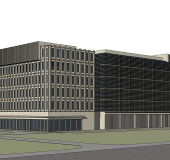 现代办公楼规划草图大师模型，办公楼规划sketchup模型免费下载