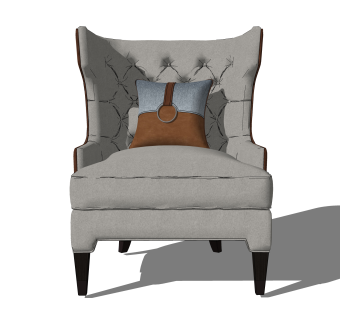 创意轻奢单人沙发椅草图大师模型，沙发SU模型下载