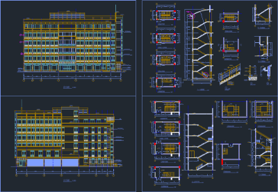 多层办公楼建筑全套施工图，建筑CAD施工图纸下载