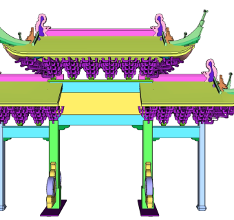 牌坊草图大师模型下载、牌坊su模型下载