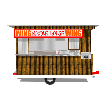 现代售卖亭草图大师模型，售卖亭SKB文件下载