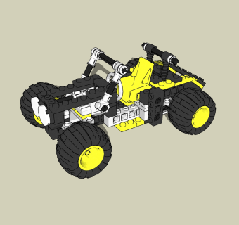 现代乐高玩具车草图大师模型，玩具车sketchup模型下载