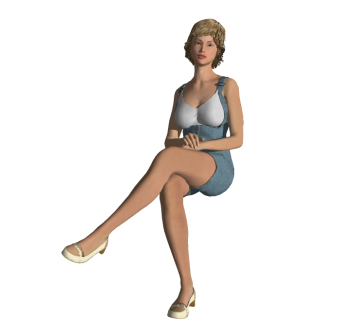 现代3D女士sketchup模型，人物3D草图大师模型下载
