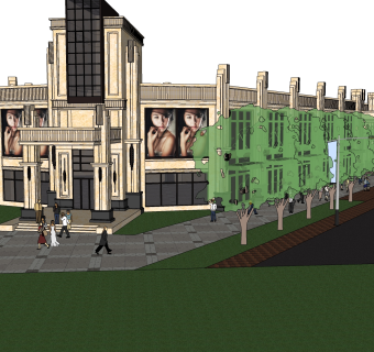 新中式休闲建筑会所模型，sketchup模型免费下载